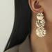 Anthropologie Jewelry | Last! Gold Hammered Statement Drop Earrings Stud | Color: Gold | Size: Os