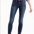 J. Crew Jeans | J. Crew Jeans 8" Rise Toothpick Jegging Dark Wash Jean Size 26t Skinny | Color: Silver | Size: 26