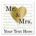 Designs Direct Creative Group Mr. & Mrs. Love is Patient Heart - Wrapped Canvas Textual Art Print Canvas in Black | 16 H x 16 W x 1.25 D in | Wayfair