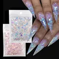 Flocons de paillettes pour ongles paillettes argentées kly papier de verre irrégulier paillettes