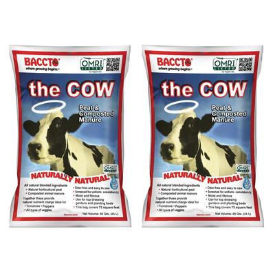 Michigan Peat 1640 Wholly Cow Horticultural Compost and Manure, 40 Qt (2 Pack) - 38