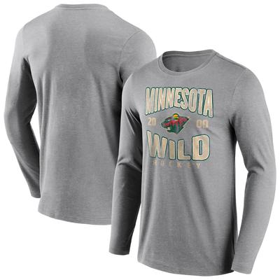 Minnesota Wild Fanatics Branded Wave Off Langarm-T-Shirt - Sportgrau - Herren Image