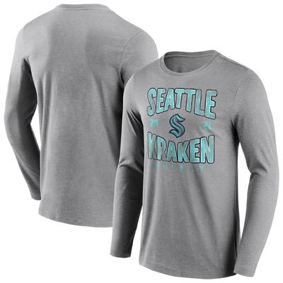 Seattle Kraken Fanatics Branded Wave Off Langarm-T-Shirt - Sportgrau - Herren Image