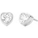 Michael Kors Jewelry | Michael Kors Silver Modern Brilliance Post Stud Earrings In Silver Crystal Heart | Color: Silver | Size: Os