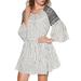 Free People Dresses | Free People Open Tie-Back Boho Dress Embroidered Mini Size M Nwt $148.00 | Color: Black/White | Size: M