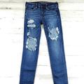 American Eagle Outfitters Jeans | American Eagle Outfitters Super Stretch Distressed Jegging Size 6l (27x30.5) Euc | Color: Blue | Size: 6l