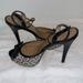 Nine West Shoes | Bakers Black Multicolor Peep Toe Sandals With Bow. | Color: Black/Cream | Size: 9.5