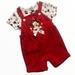 Disney Matching Sets | New! Disney Baby Infant Girls Two Piece Overall & T-Shirt Set Size 6-9 Mos. | Color: Black/Red | Size: 6-9mb