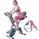 AceFuture 4-IN-1 Exercise Bikes for Home Use, Folding Indoor Stationary Cycling Bike with Arm/Leg Workout Bands,16 Levels Magnetic Resistance Fitness Bicycle with Hand Pulse and Phone/Tablet Holder