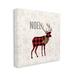 The Holiday Aisle® Noel Phrase Patchwork Reindeer Christmas Snowflakes Canvas in Black/Green/Red | 17 H x 17 W x 1.5 D in | Wayfair