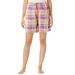 Plus Size Women's Woven Sleep Short by Dreams & Co. in Sweet Berry Plaid (Size 5X)