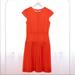 J. Crew Dresses | J. Crew 9am Super 120s Wool Pleated Cap Sleeve Dress Size 2 - Red Orange | Color: Orange/Red | Size: 2