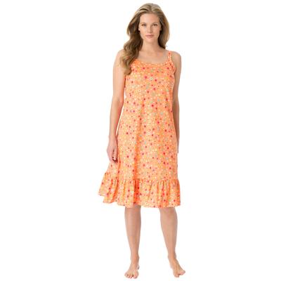 Plus Size Women's Sleeveless Knit Chemise Sleepshirt by Dreams & Co. in Honey Peach Floral (Size 3X)