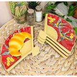 Wildon Home® Najdo Oriental Folding Fan Shaped Sushi Plate Porcelain China/Ceramic in Red | 8 W in | Wayfair 17202BA05A92455D80B14766934A306B