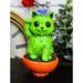 Trinx Maneki Neko Whimsical Lucky Cat Resin in Gray/Green | 3 H x 1.75 W x 1.75 D in | Wayfair 2BA8B38050674B5D98FC5E363A722160