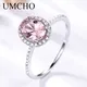 UMCHO-Bague naren argent regardé 925 pour femme bague en morganite rose classique bague de