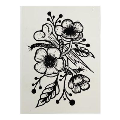 Drop Dead Arts & Crafts - Floral Lino Cut By Drop Dead Arts And Crafts