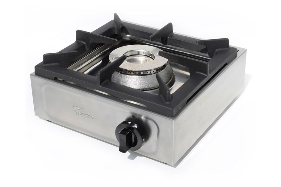 Edelstahl Gastrobrenner 6,5 kW mit Gussrost, Zündbrenner (Gasherd, Hockerkocher, Gas Brenner) Image