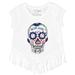 Girls Toddler Tiny Turnip White Toronto Blue Jays Sugar Skull Fringe T-Shirt