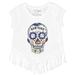 Girls Youth Tiny Turnip White New York Mets Sugar Skull Fringe T-Shirt