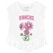 Girls Toddler Tiny Turnip White Arizona Diamondbacks Blooming Baseballs Fringe T-Shirt