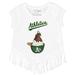 Girls Youth Tiny Turnip White Oakland Athletics Sundae Helmet Fringe T-Shirt