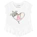 Girls Youth Tiny Turnip White Baltimore Orioles Baseball Tiara Heart Fringe T-Shirt
