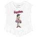 Girls Youth Tiny Turnip White Cleveland Guardians Babes Fringe T-Shirt