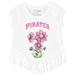 Girls Youth Tiny Turnip White Pittsburgh Pirates Blooming Baseballs Fringe T-Shirt