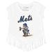 Girls Youth Tiny Turnip White New York Mets Kate the Catcher Fringe T-Shirt