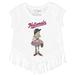 Girls Youth Tiny Turnip White Washington Nationals Babes Fringe T-Shirt