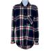 American Eagle Outfitters Tops | American Eagle Small Flannel Shirt Button Front Long Sleeve Plaid Boyfriend Fit | Color: Blue | Size: S