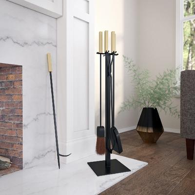 Vancedale Modern 4pc Fireplace Tool Set - SEI Furniture FA1057157