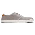 TOMS Men's Grey Drizzle Heritage Canvas Carlo Sneaker Shoes Topanga Collection, Size 8