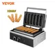 VEVOR 6PCS Gaufrier Électrique 1500 W Surface Antiadhésive Machine à Gaufres à Hot Dog pour
