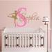 Decal House Dancing Nursery Ballet Personalized Name Wall Decal Vinyl in White/Yellow | 22 H in | Wayfair x272initialwhitenamegold