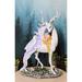 Trinx Ebros Large Beautiful Sleeping On Mythical Capiz Blue Pearl Elk Statue Resin in Blue/White | 12.75 H x 7.75 W x 5 D in | Wayfair