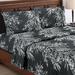 Red Barrel Studio® 4-Piece Foliage Bed Sheets & Pillowcases Set Microfiber/Polyester/Flannel in Black | Full | Wayfair