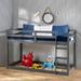 Modern Style Gaston Twin Size Solid Pine Loft Bed with Built-in Ladder, Featuring a Multi-function Base