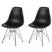 Corrigan Studio® Mid-Century Modern Style Dsw Shell Dining Chair w/ Metal Legs, Black Set Of 2 Plastic/Acrylic in Gray | Wayfair