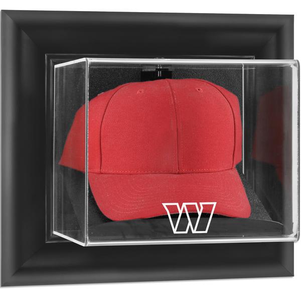 washington-commanders-black-framed-wall-mounted-logo-cap-display-case/