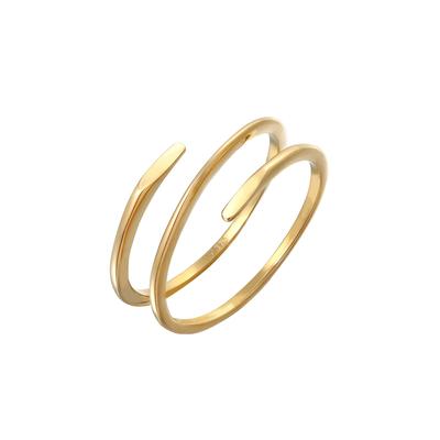 Elli PREMIUM Wickelring Twist Fein 375 Gelbgold 54 Damen Image
