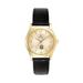 Women's Bulova Gold/Black Duquesne Dukes Stainless Steel Watch with Leather Band