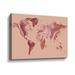 Red Barrel Studio® Marble Colorful World Map Silhouette by Irina Sztukowski - Painting on Canvas in Orange/Red | 12 H x 18 W x 2 D in | Wayfair