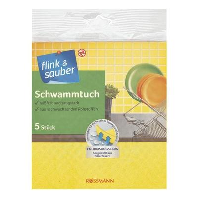 flink & sauber 5er-Pack Schwammtücher mehrfarbig, 18 cm