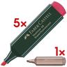 5x Textmarker »Textliner 48« inkl. Textmarker »TL 46 Metallic« rosé rot, Faber-Castell
