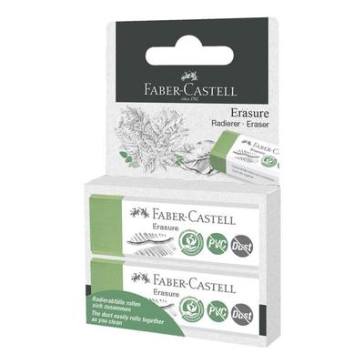 2er-Pack Kunststoff-Radierer »Erasure PVC-free & Dust-free« grün, Faber-Castell, 6.3x1.1x2.2 cm