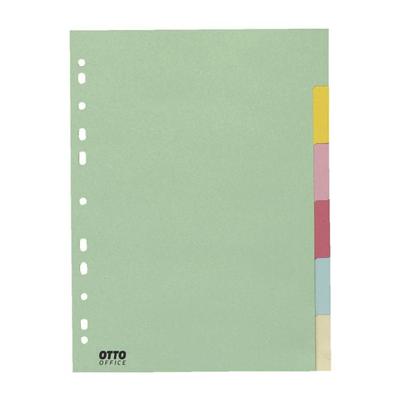 Kartonregister 6-teilig blanko A4 pastellfarben mehrfarbig, OTTO Office Nature, 22.3x29.7 cm
