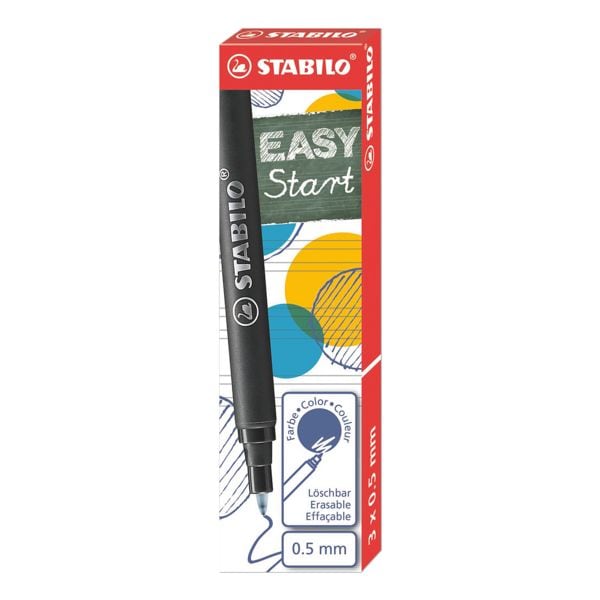 Stabilo 3er-Pack Tintenrollerminen »´s move easy« blau