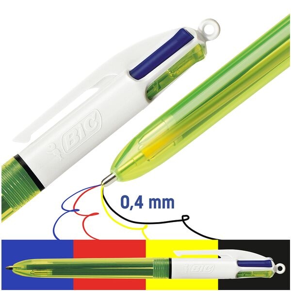BIC 4-Farb-Kugelschreiber »4 Colours Fluo« blau Image